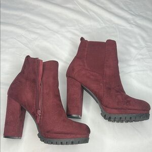 Women's Burgundy Ankle Boots